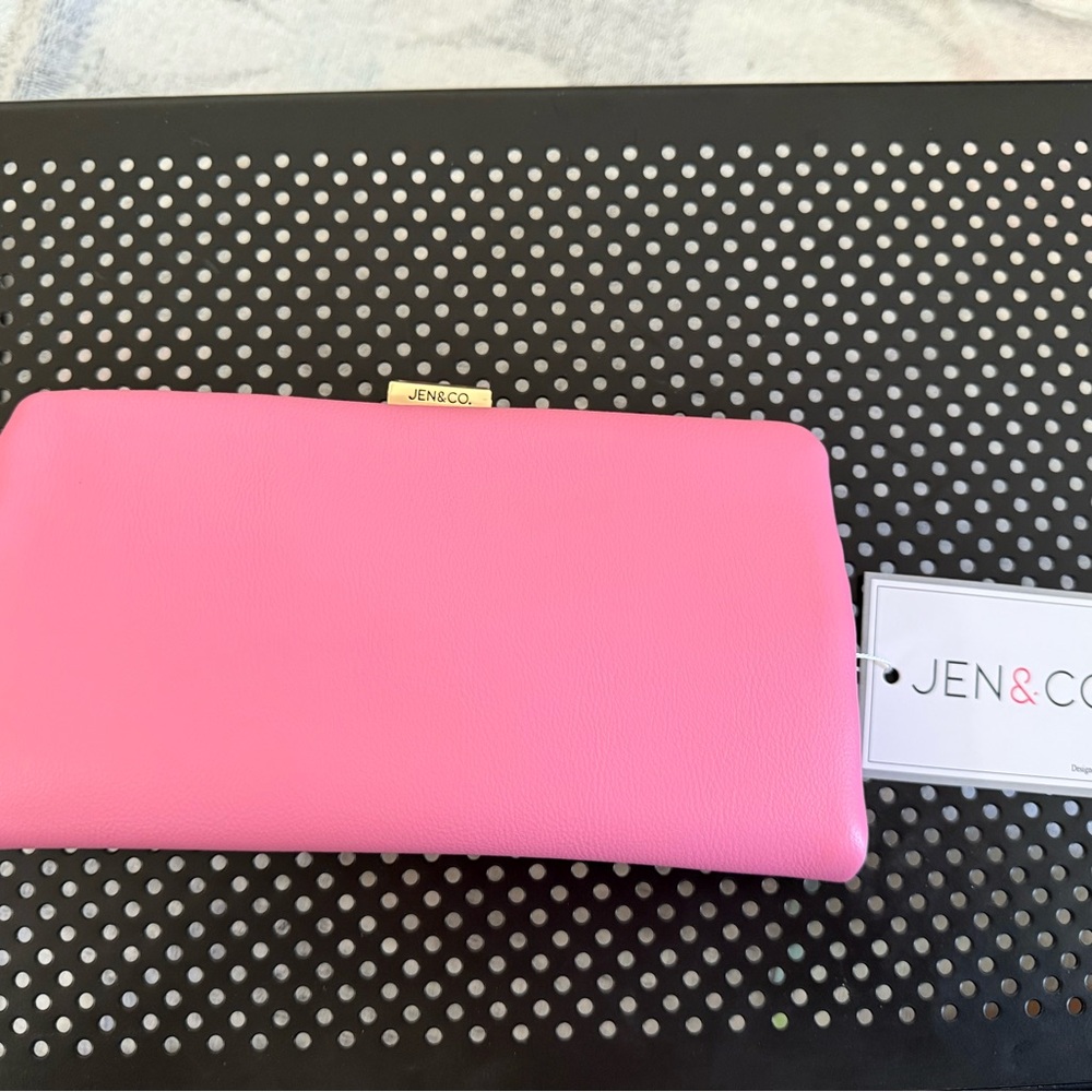 Jen & Co Sue Vegan Wallet Pouch- Bubblegum Pink